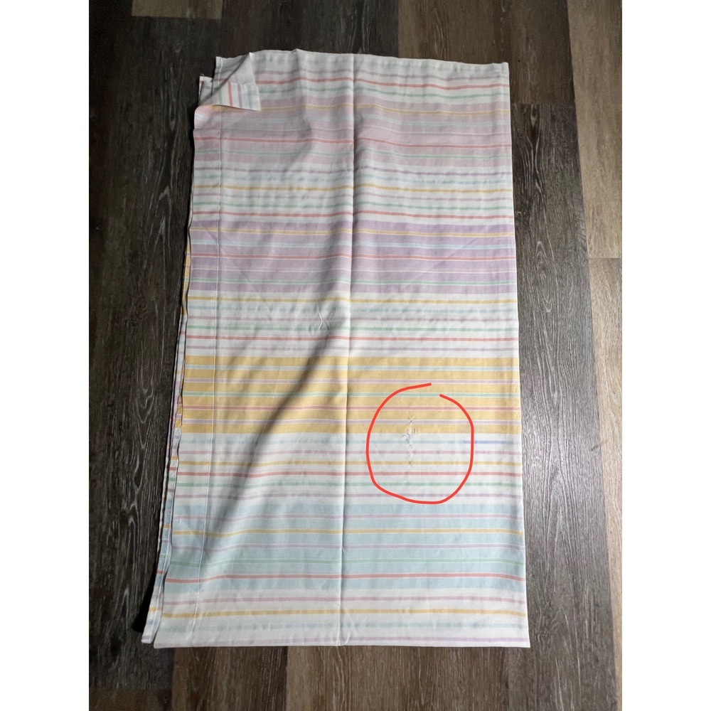 Flat Sheet Full Pastel Rainbow Striped Vintage Retro Bedding